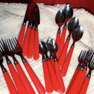 Red Handled Vintage Utensils